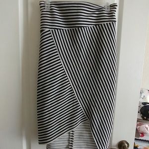 Black and White Striped Skirt